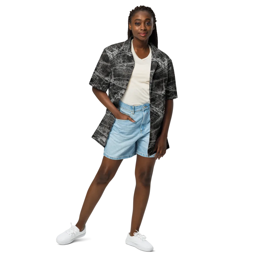 Monochrome Mesh on Button Shirt — Front