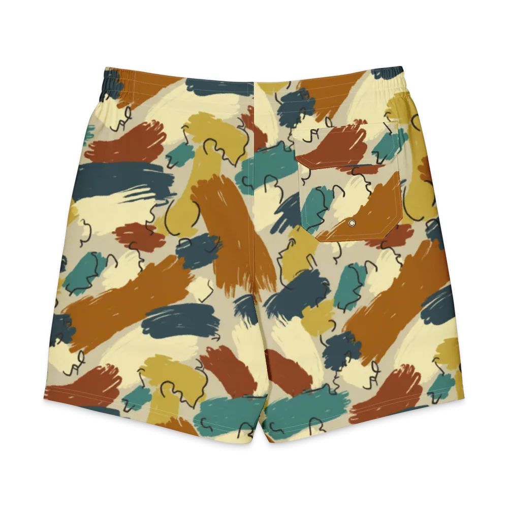 Ochre Gesture on Men's Board Shorts — Back