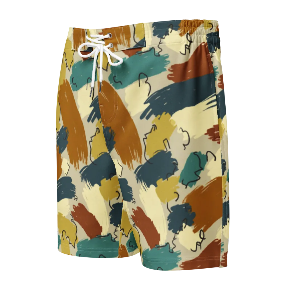 Ochre Gesture on Men's Board Shorts — Front