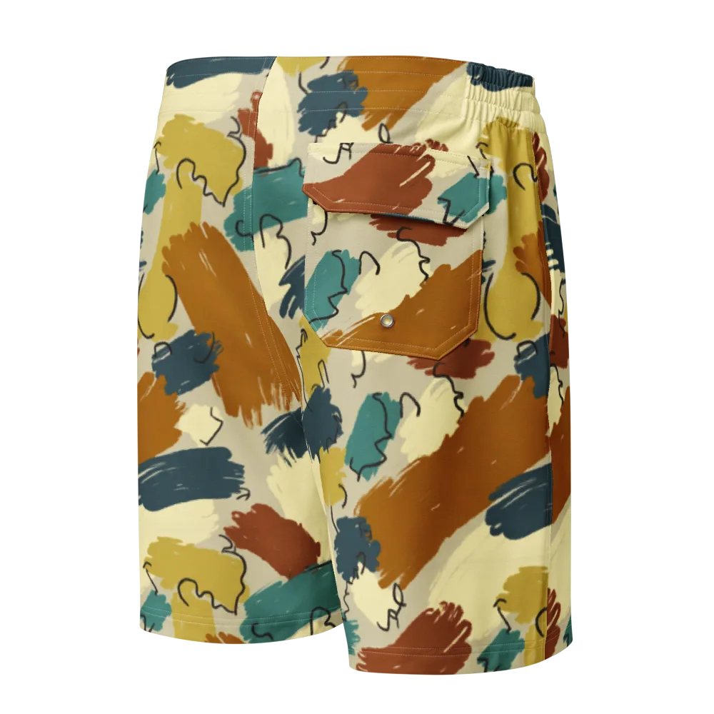 Ochre Gesture on Men's Board Shorts — Back