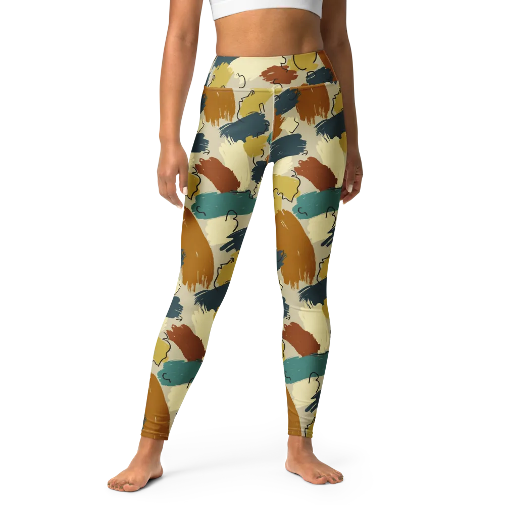Ochre Gesture on Yoga Leggings — Front