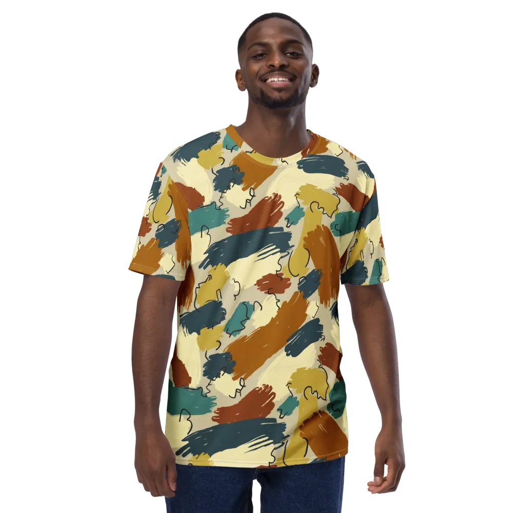 Ochre Gesture on Men's Crew Neck T-Shirt — Front