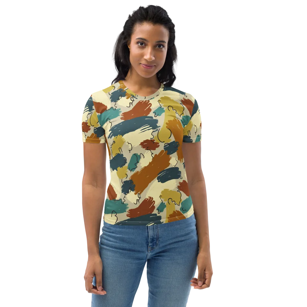 Ochre Gesture on Women's Crew Neck T-Shirt — Front