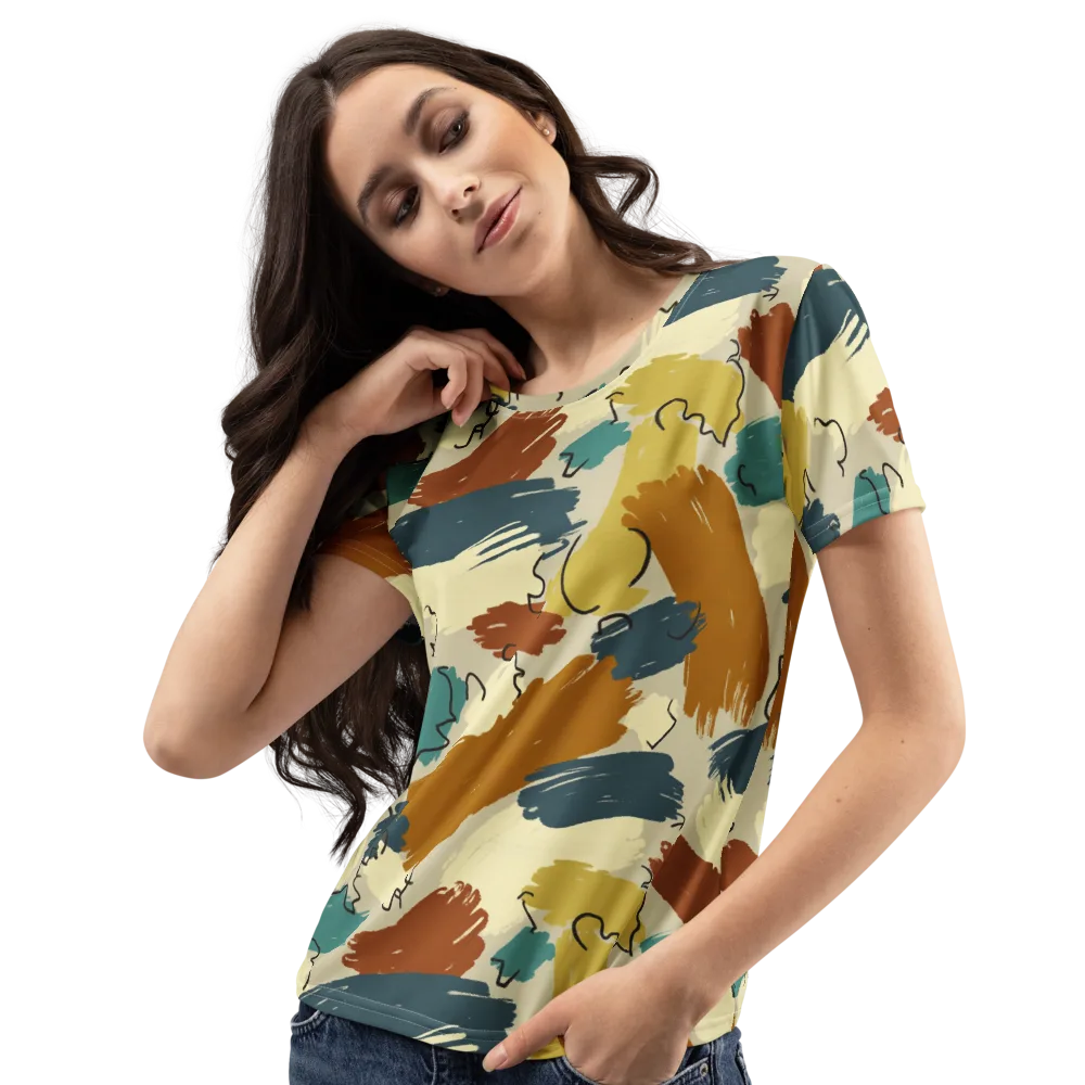 Ochre Gesture on Women's Crew Neck T-Shirt — Left Front