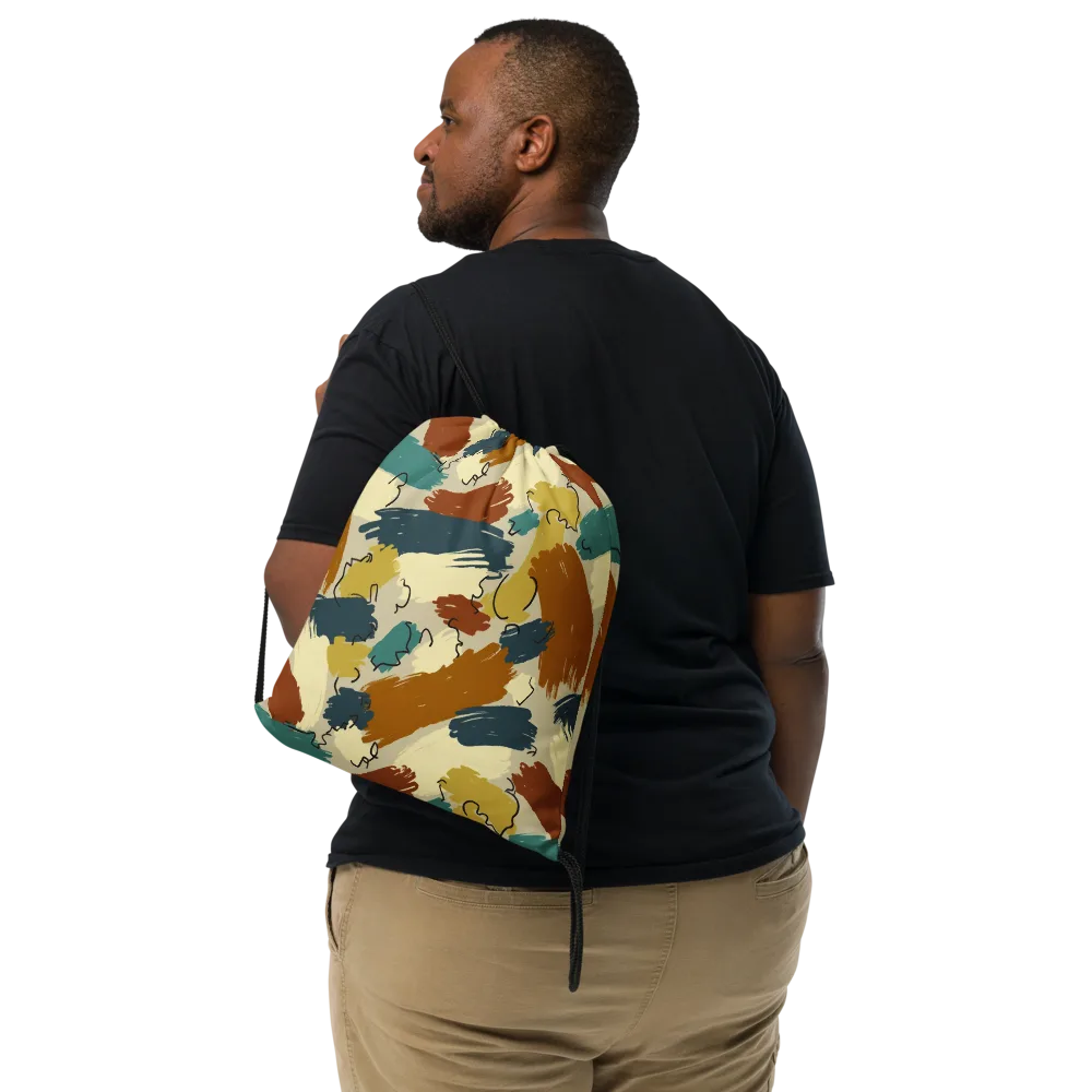 Ochre Gesture on Drawstring Bag — Front