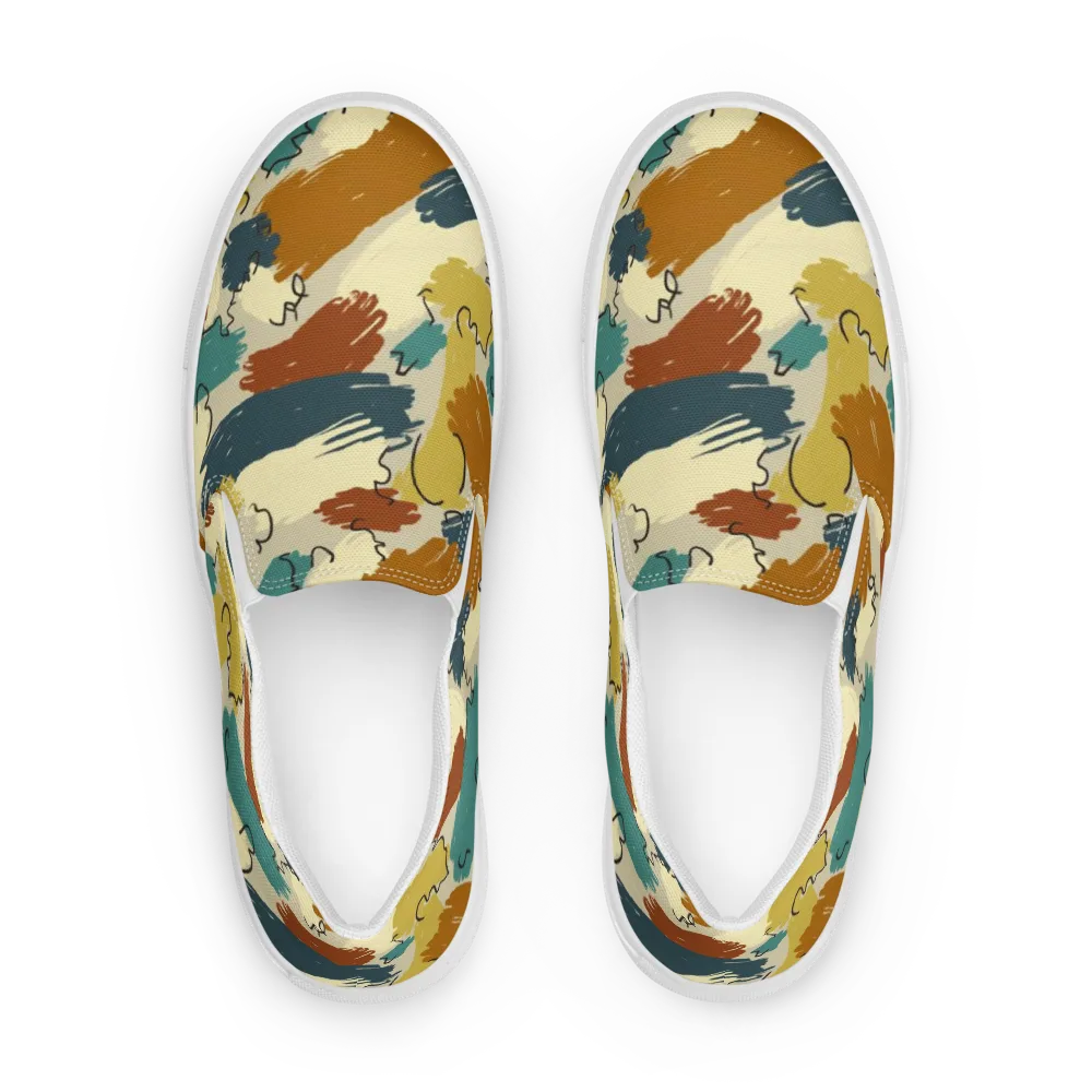 Ochre Gesture on Women's Slip-On Canvas Shoes — Front