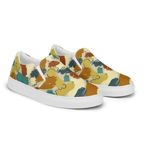 Ochre Gesture on a Women's Slip-On Canvas Shoes