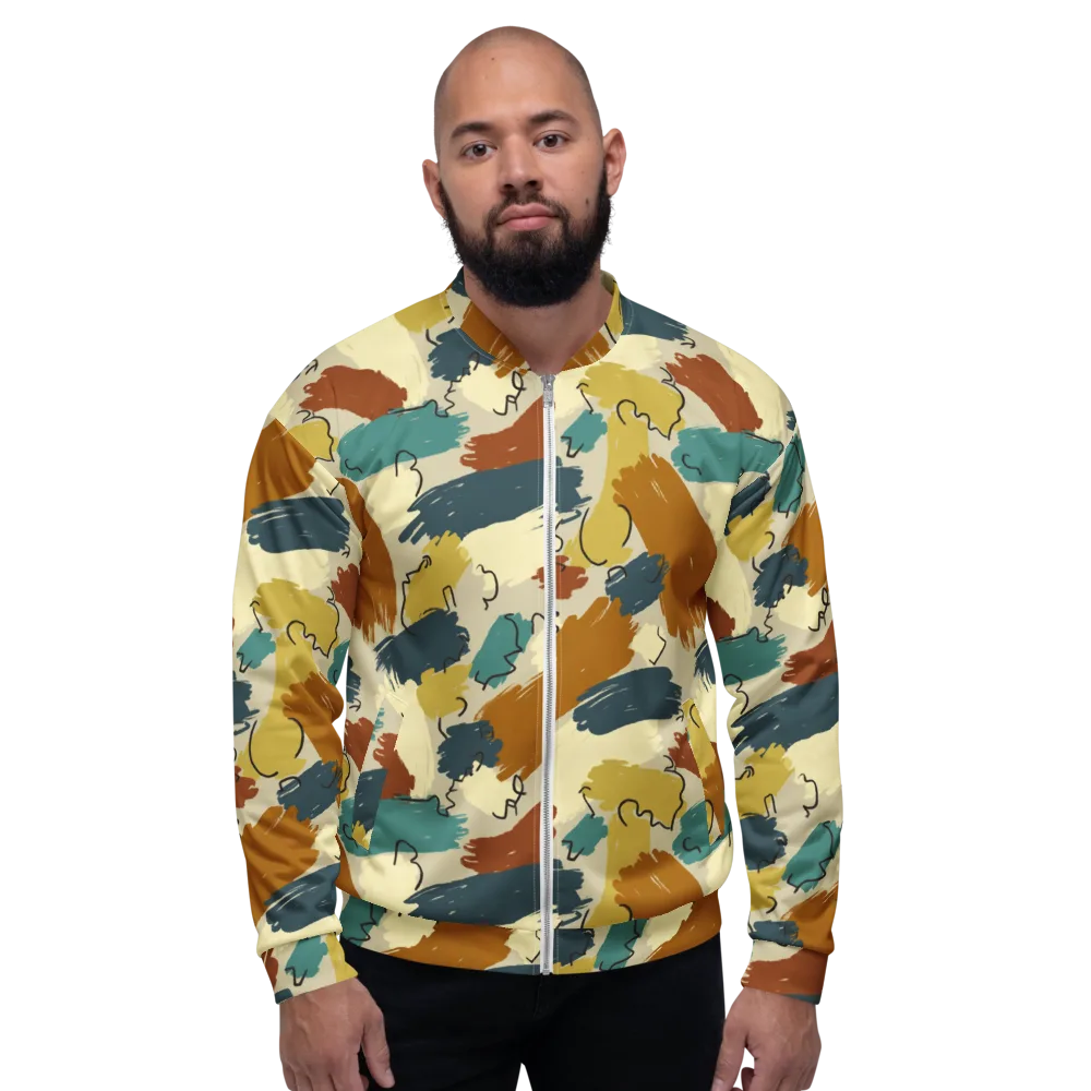 Ochre Gesture on Bomber Jacket — Front