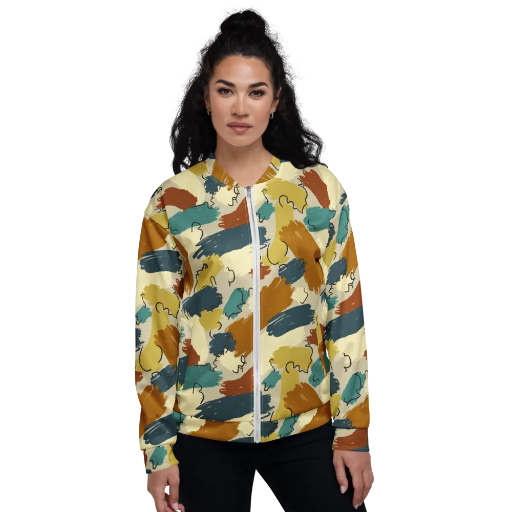 Ochre Gesture on Bomber Jacket — Front