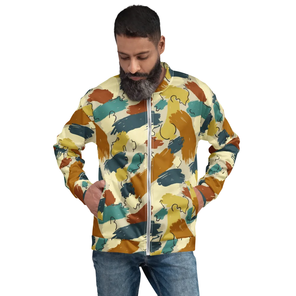 Ochre Gesture on Bomber Jacket — Front