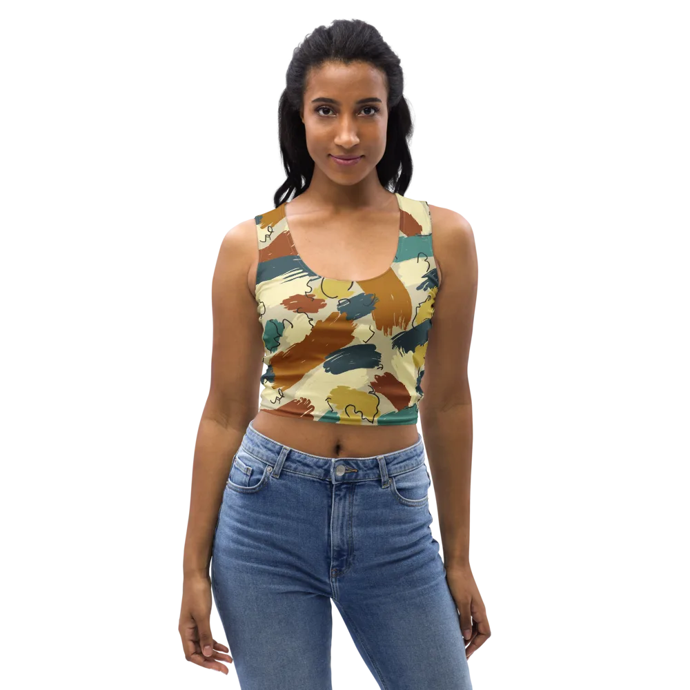 Ochre Gesture on Crop Top — Front