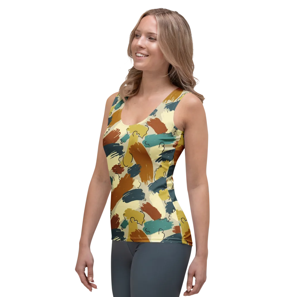 Ochre Gesture on Women's Tank Top — Left Front