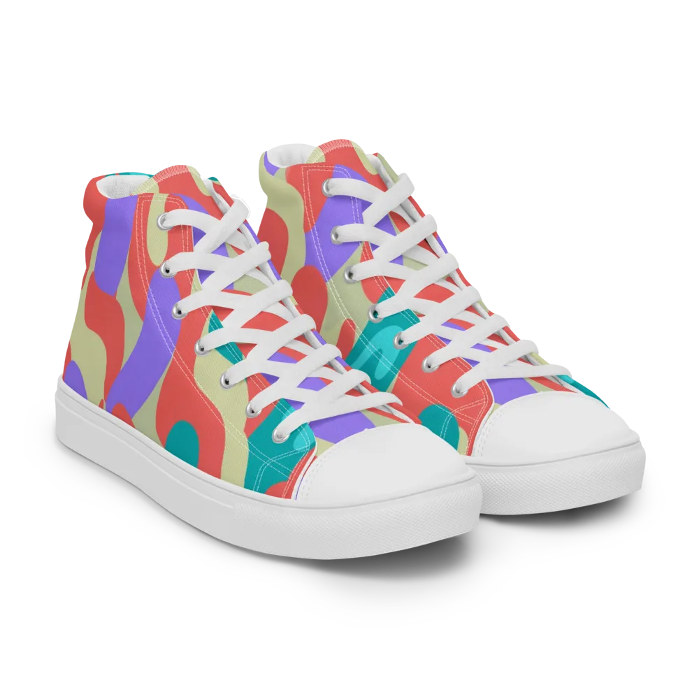 Meltwater Dance on Men's High Top Canvas Shoes — Right Front