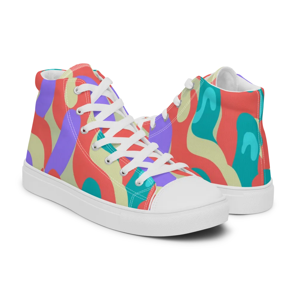 Meltwater Dance on Men's High Top Canvas Shoes — Right