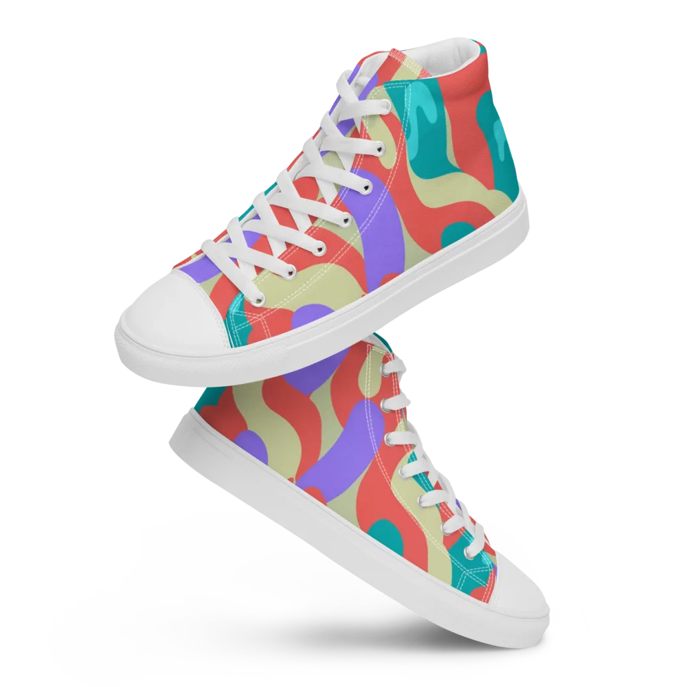 Meltwater Dance on Men's High Top Canvas Shoes — Front