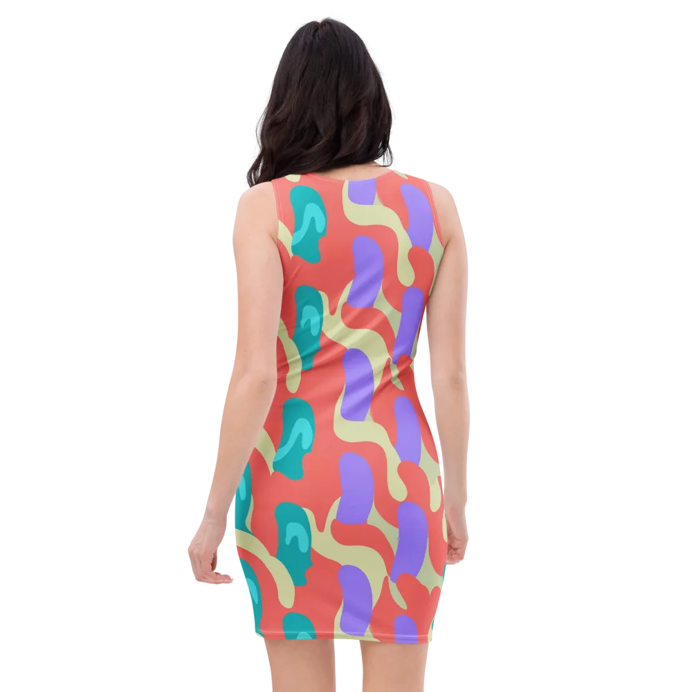 Meltwater Dance on Bodycon Dress — Back