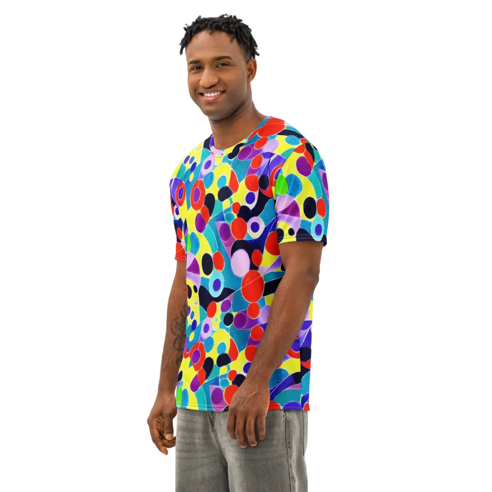 Prism Playground on Men's Cotton Crew Neck T-Shirt — Left Front