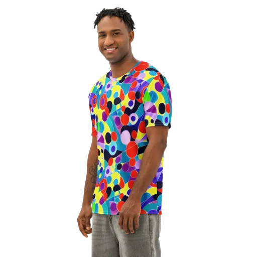 Prism Playground on a Men's Cotton Crew Neck T-Shirt