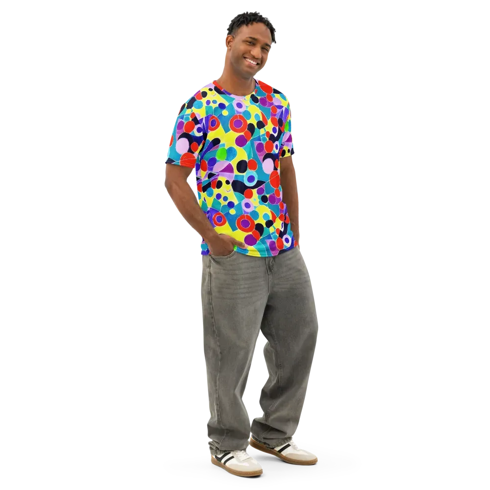 Prism Playground on Men's Cotton Crew Neck T-Shirt — Right Front