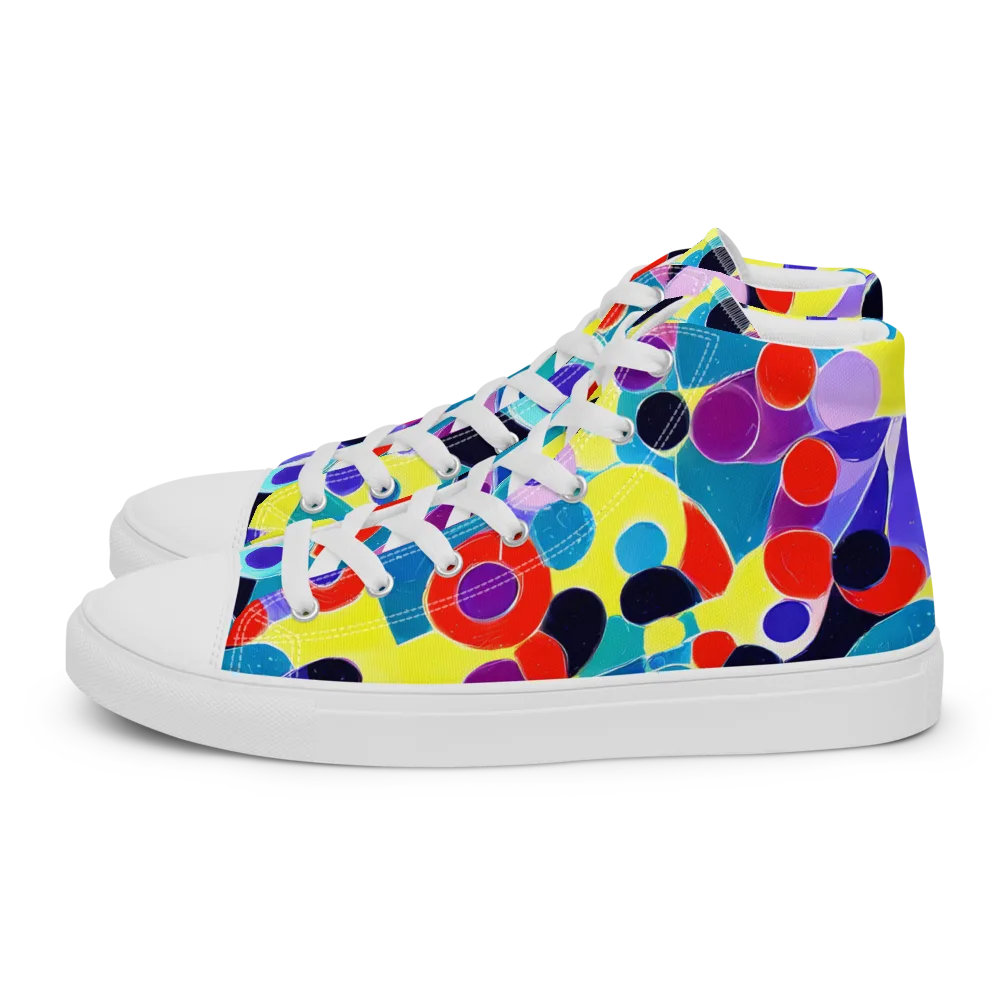 Prism Playground on Men's High Top Canvas Shoes — Left