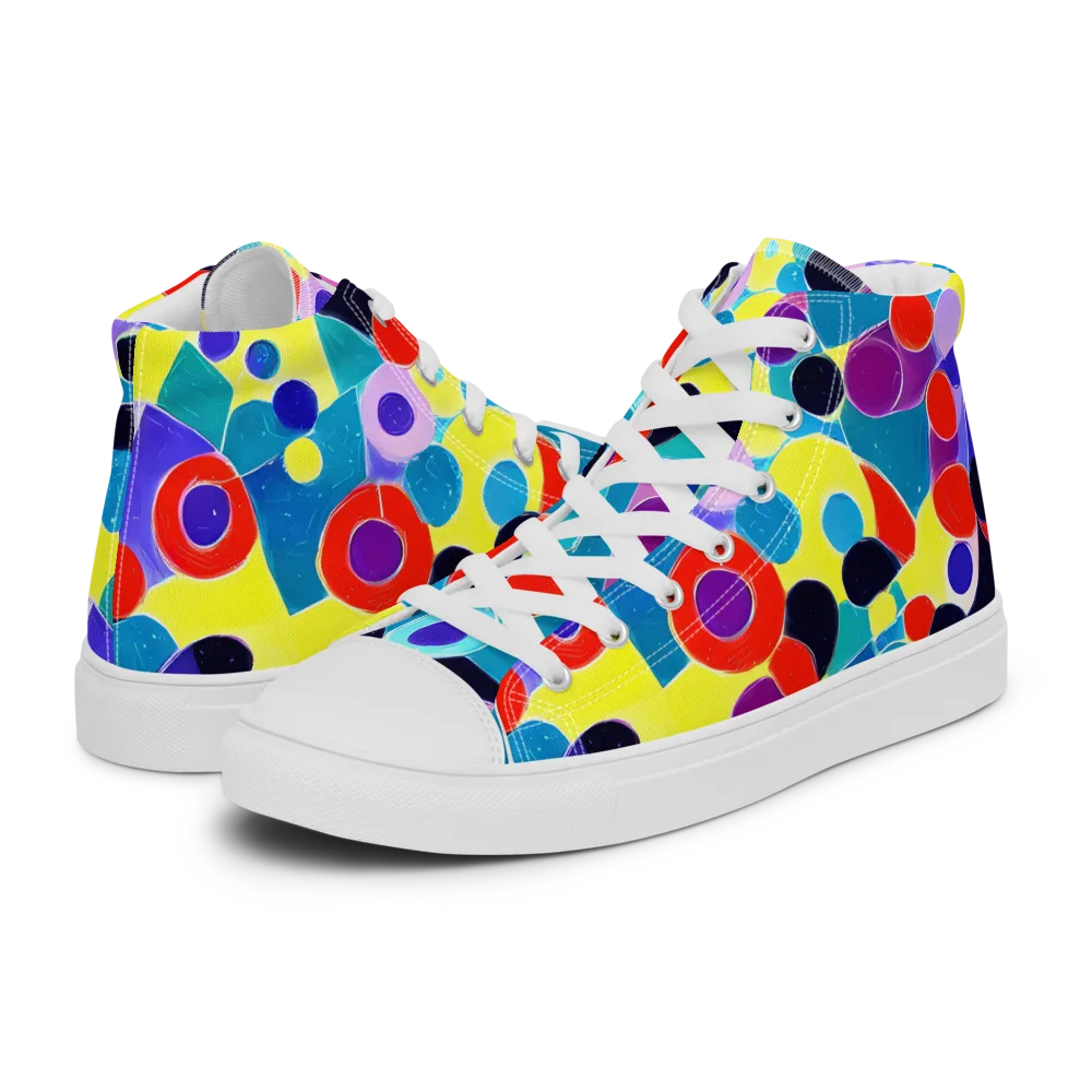 Prism Playground on Men's High Top Canvas Shoes — Left