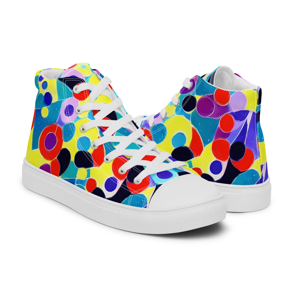 Prism Playground on Men's High Top Canvas Shoes — Right