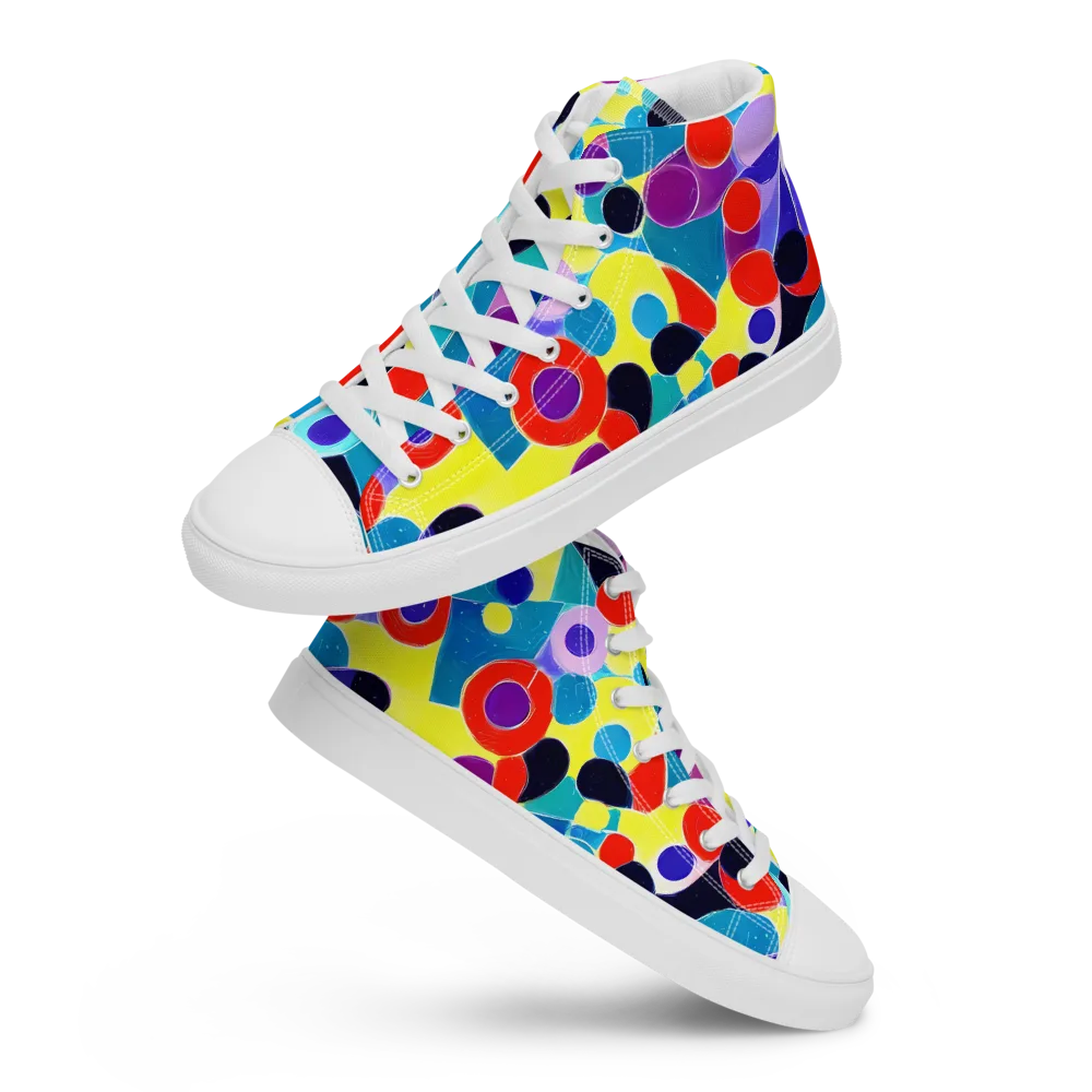 Prism Playground on Men's High Top Canvas Shoes — Front