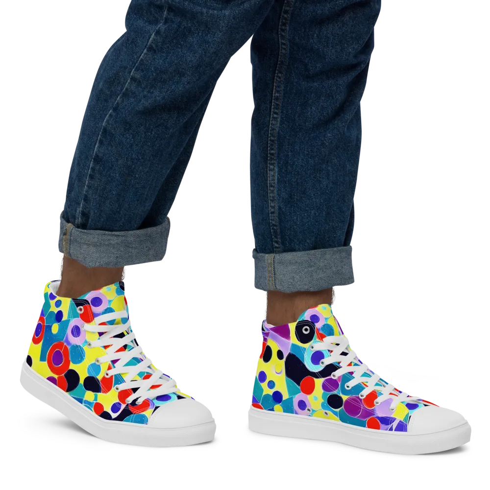 Prism Playground on Men's High Top Canvas Shoes — Right