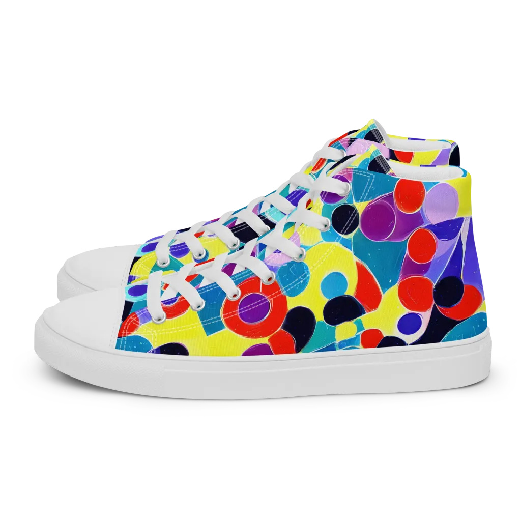 Prism Playground on Women's High Top Canvas Shoes — Left