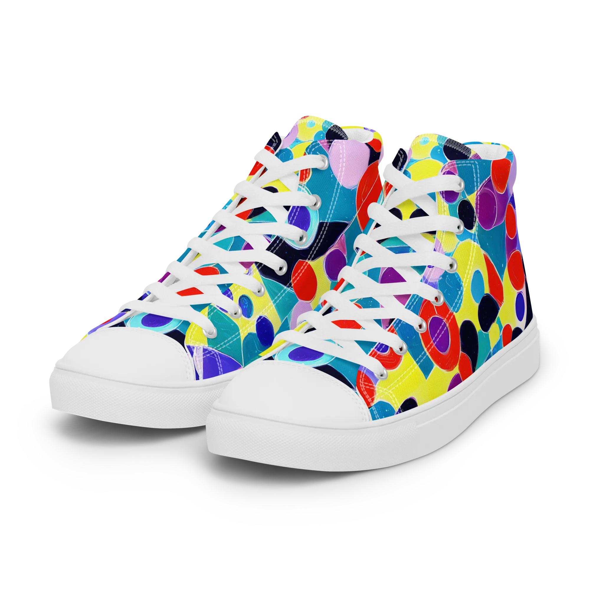 Prism Playground on Women's High Top Canvas Shoes — Left Front