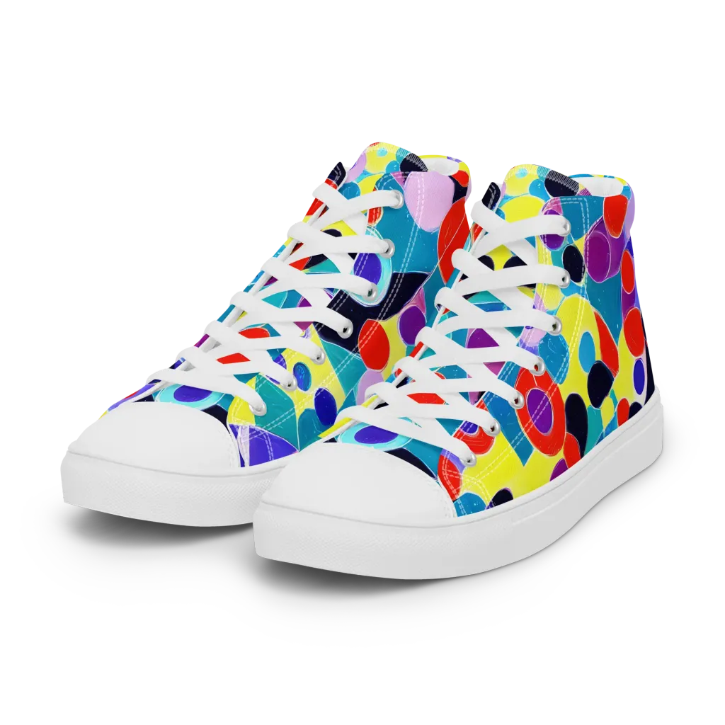 Prism Playground on Women's High Top Canvas Shoes — Left Front