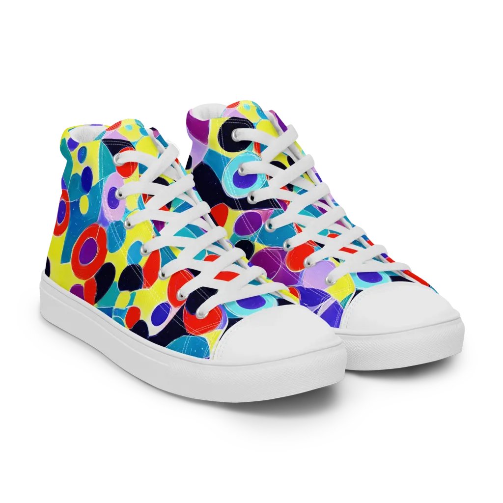 Prism Playground on Women's High Top Canvas Shoes — Right Front
