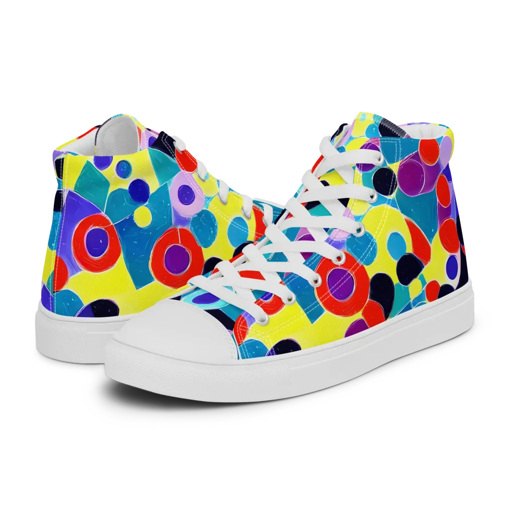 Prism Playground on Women's High Top Canvas Shoes — Left