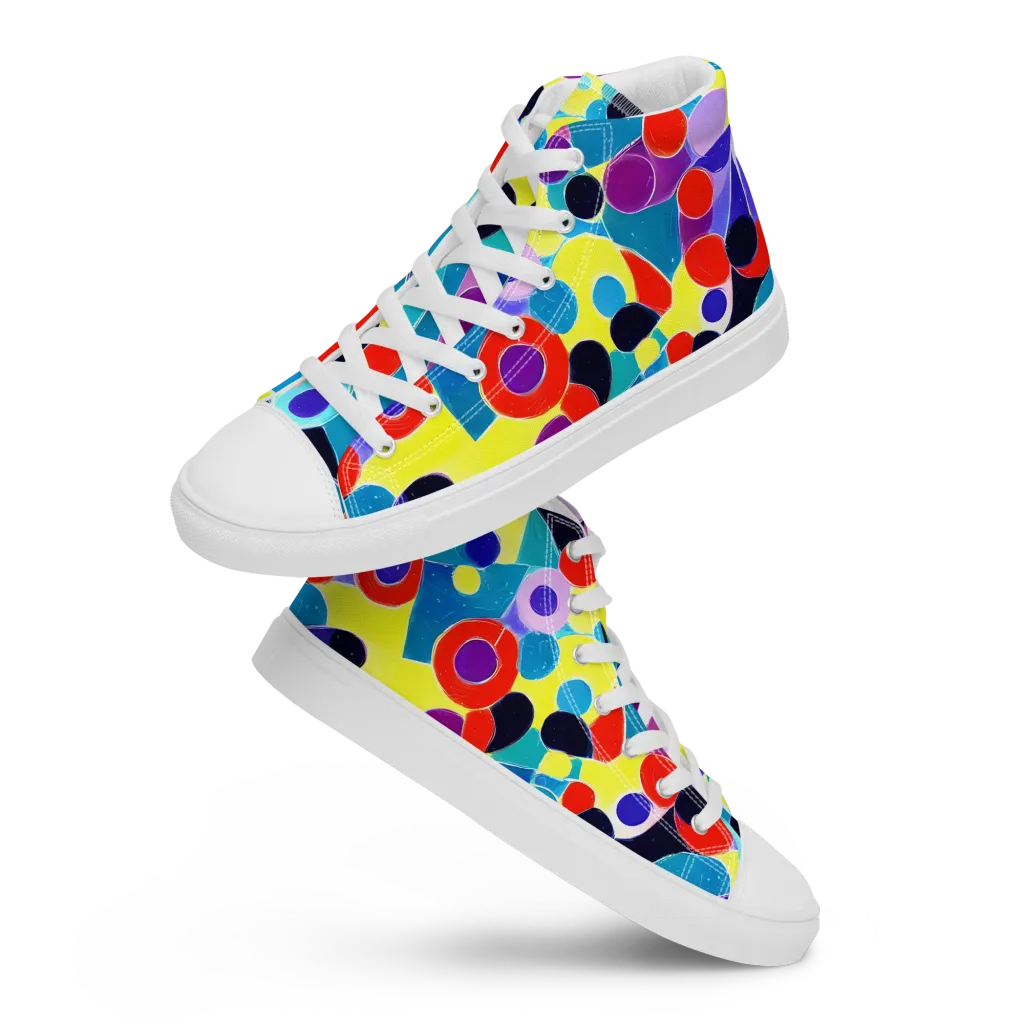 Prism Playground on Women's High Top Canvas Shoes — Front