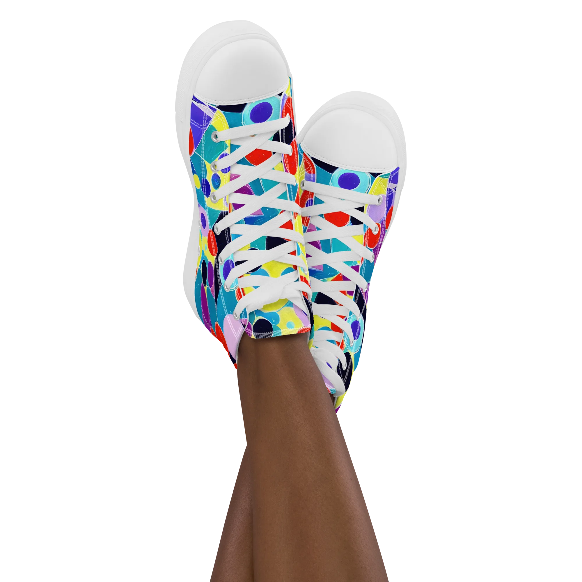 Prism Playground on Women's High Top Canvas Shoes — Front