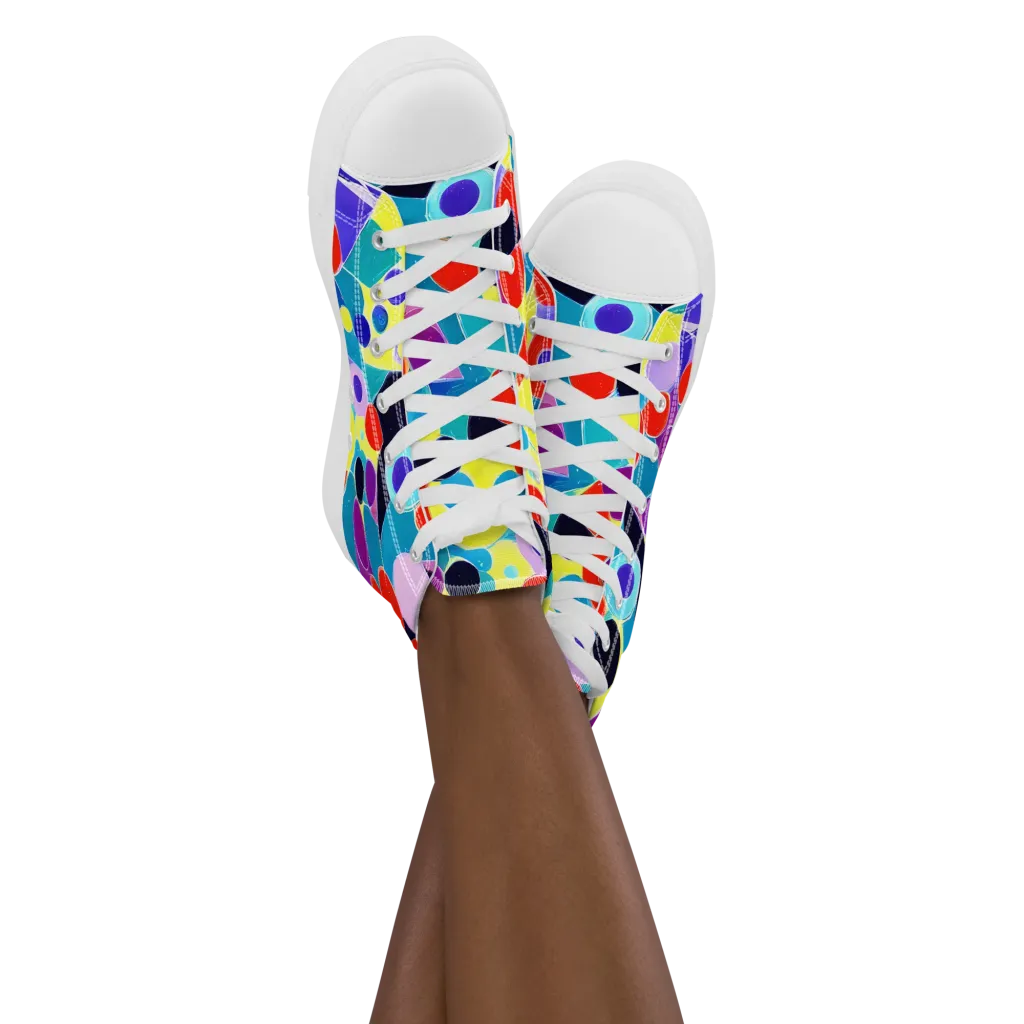Prism Playground on Women's High Top Canvas Shoes — Front