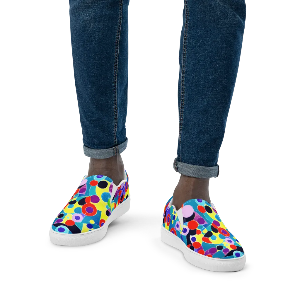 Prism Playground on Men's Slip-On Canvas Shoes — Front