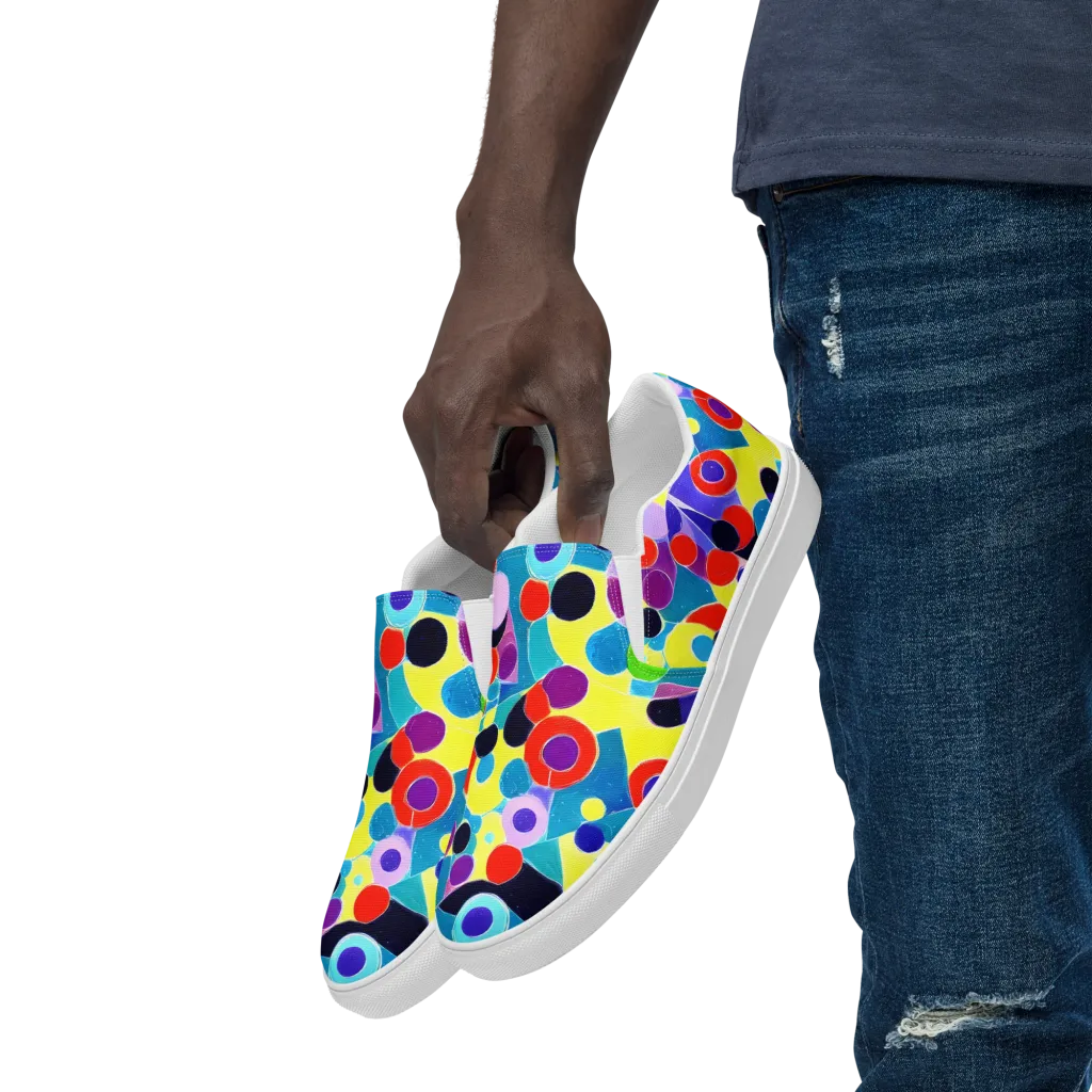 Prism Playground on Men's Slip-On Canvas Shoes — Left Front