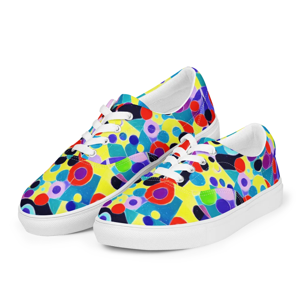 Prism Playground on Men's Lace-Up Canvas Shoes — Left Front