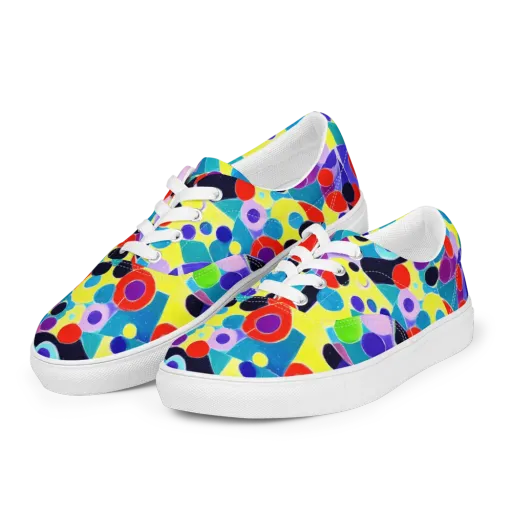 Prism Playground on a Men's Lace-Up Canvas Shoes