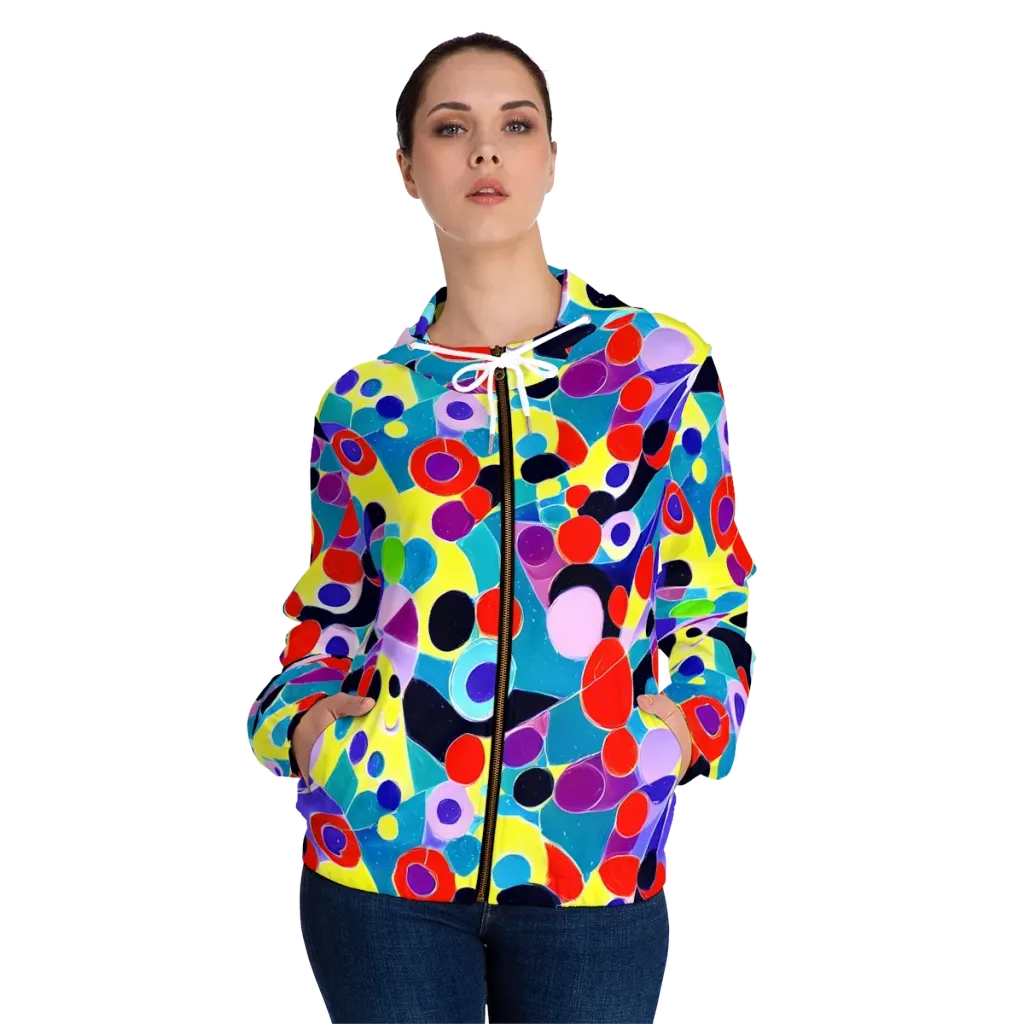 Prism Playground on Women's Full-Zip Hoodie — Front On Person