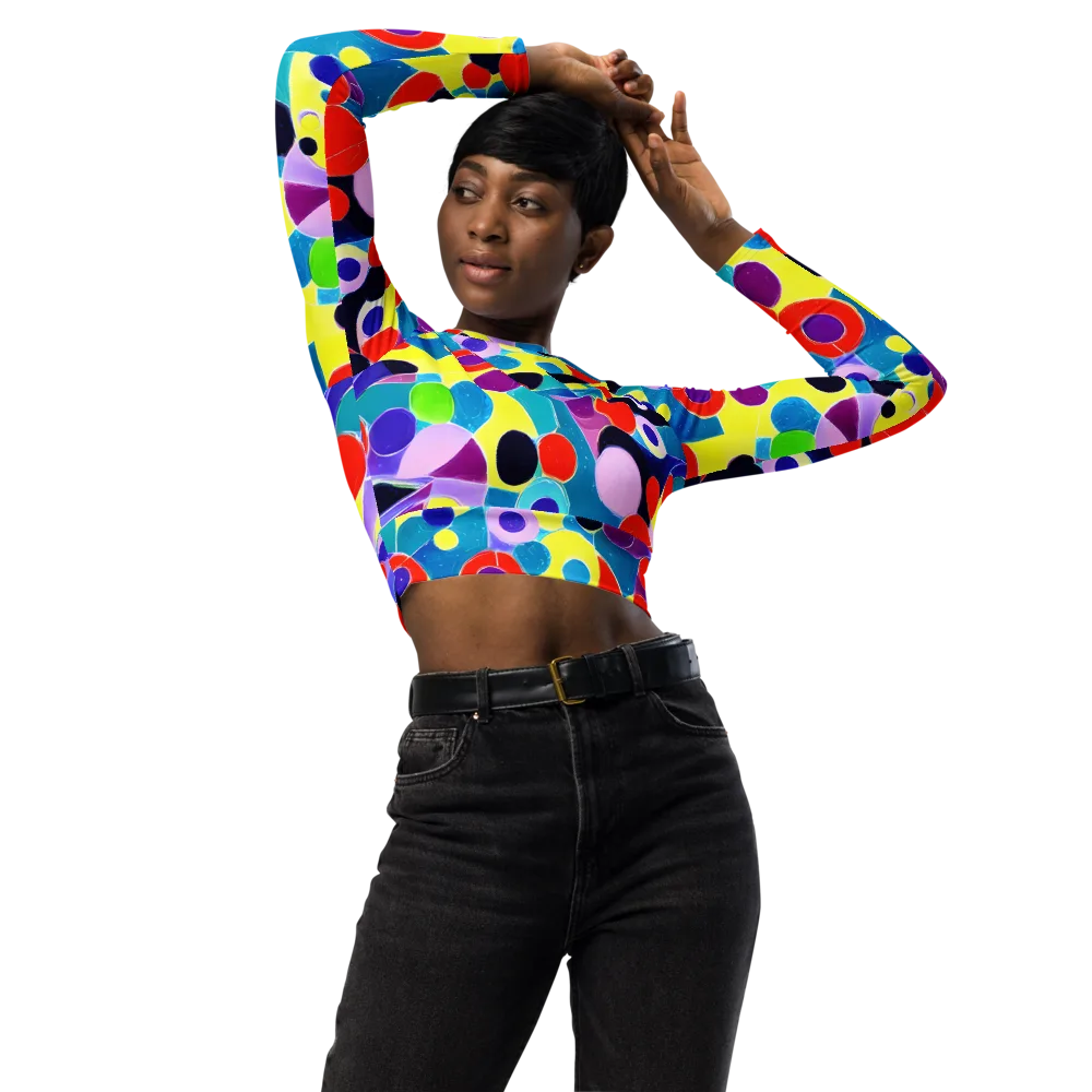 Prism Playground on Long Sleeve Crop Top — Front