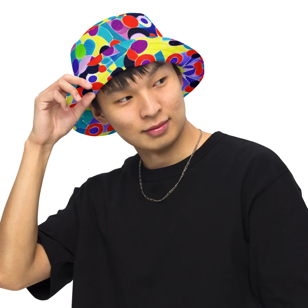 Prism Playground on Reversible Bucket Hat — Front Inside