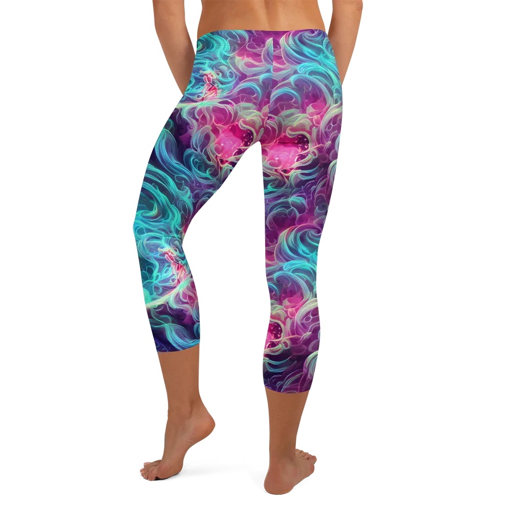 Galactic Bloom on Capri Leggings — Back