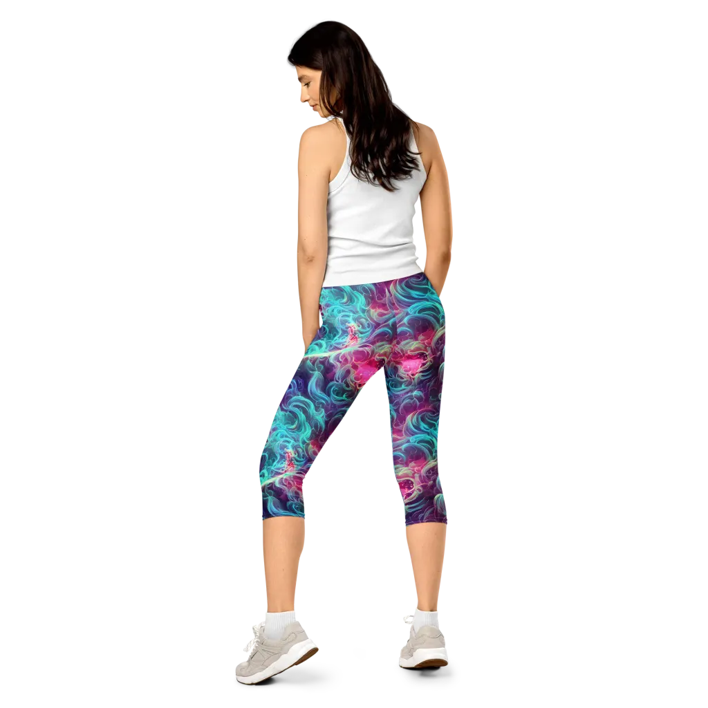 Galactic Bloom on Capri Leggings — Back