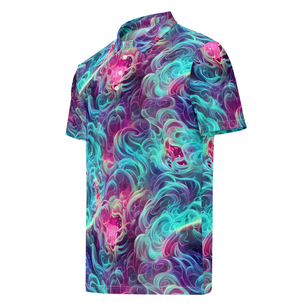 Galactic Bloom on Men's Slim Fit Polo Shirt — Left Front