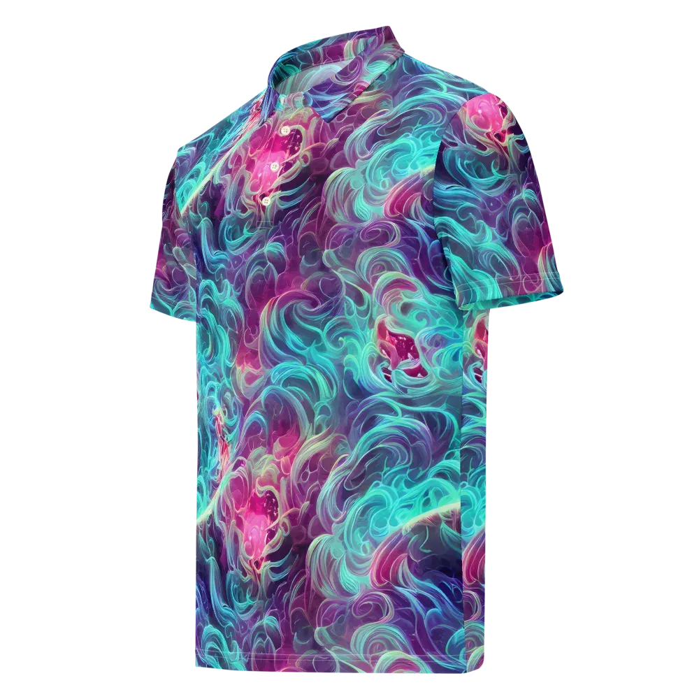 Galactic Bloom on Men's Slim Fit Polo Shirt — Left Front