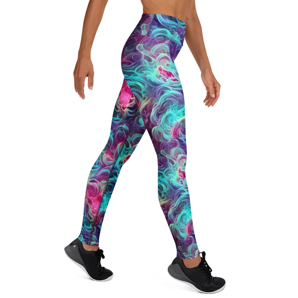 Galactic Bloom on Yoga Leggings — Right