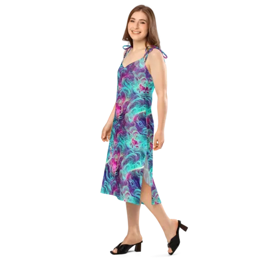 Galactic Bloom on a Slip Dress