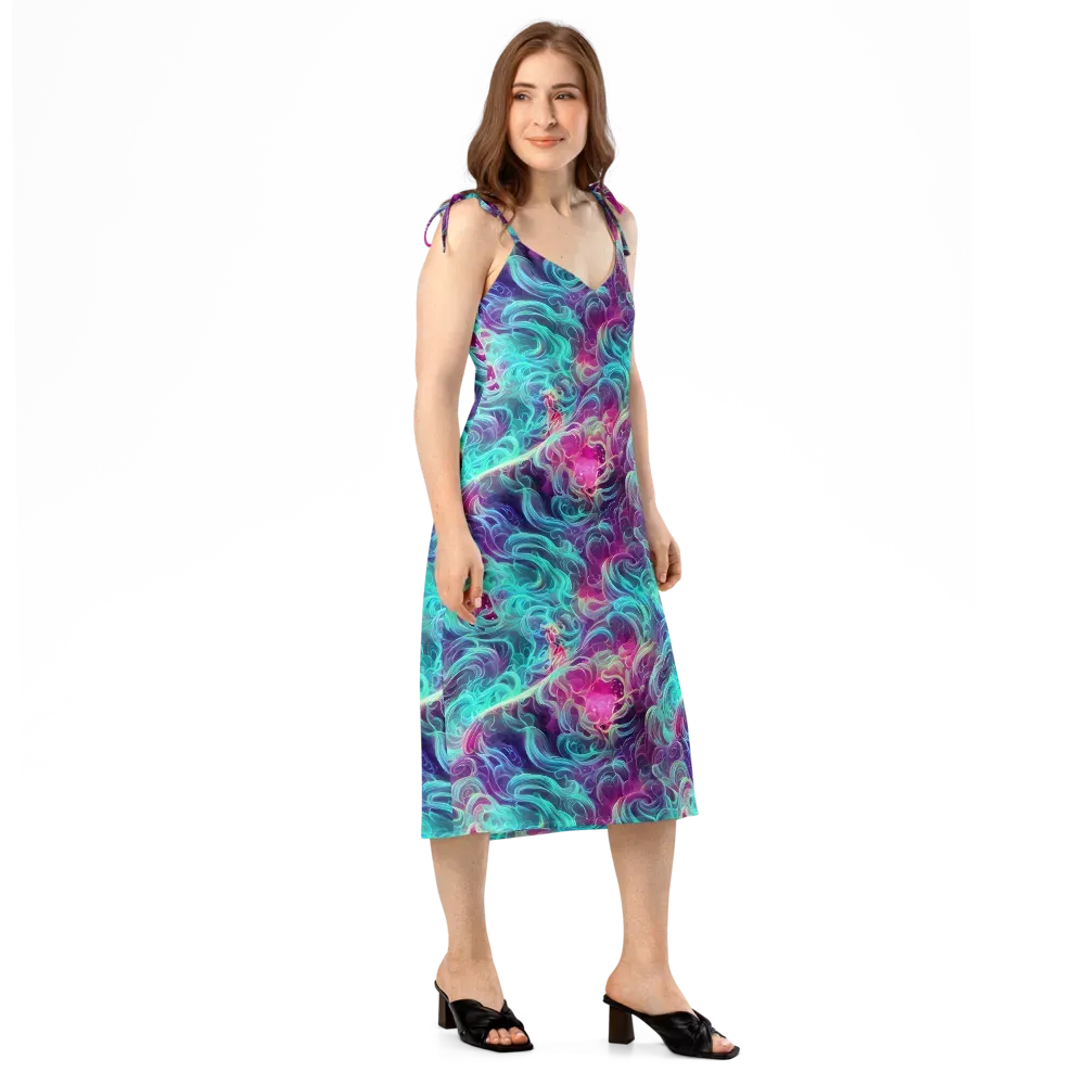 Galactic Bloom on Slip Dress — Right Front